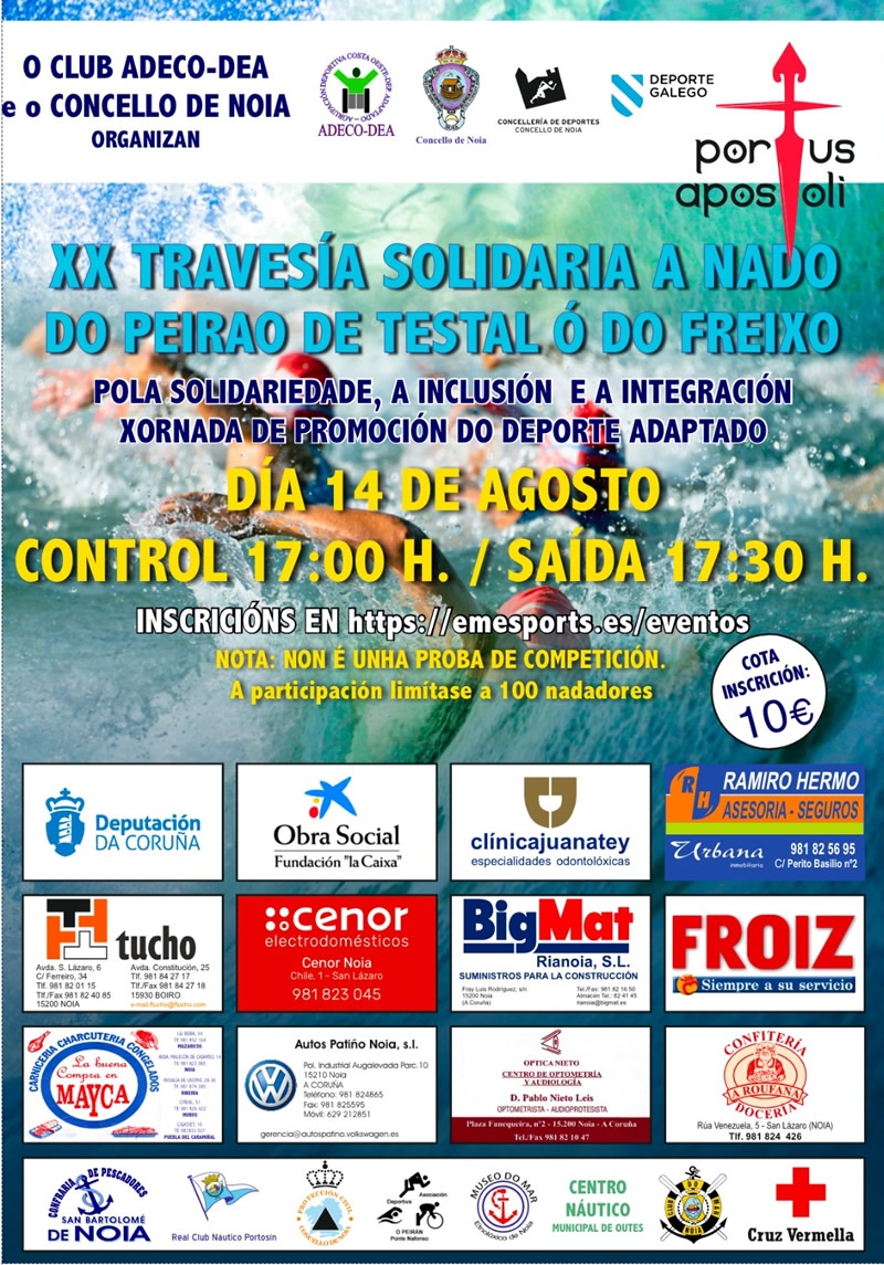 XIX TRAVESÍA SOLIDARIA A NADO RÍA DE NOIA - Inscríbete