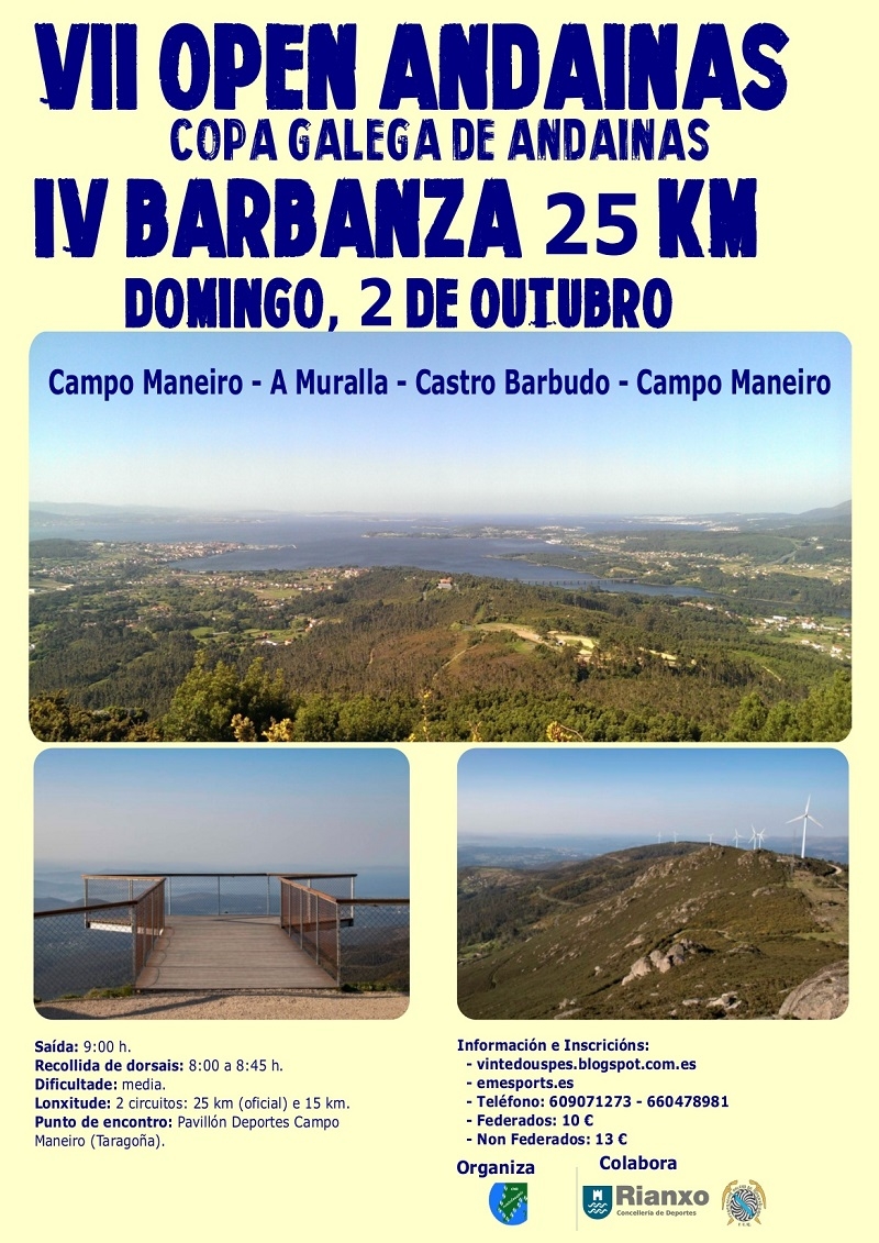 IV BARBANZA 25KM - COPA GALEGA DE ANDAINAS - Inscríbete