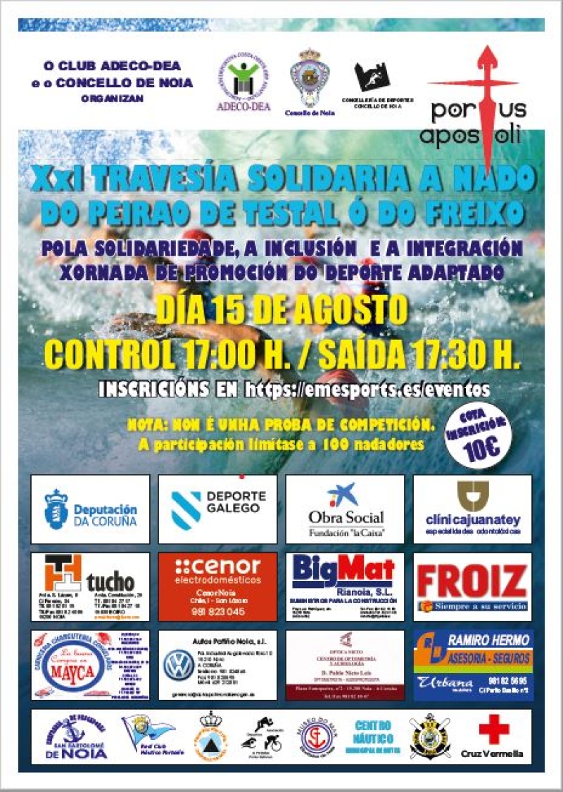 XXI TRAVESÍA SOLIDARIA A NADO RÍA DE NOIA - Inscríbete