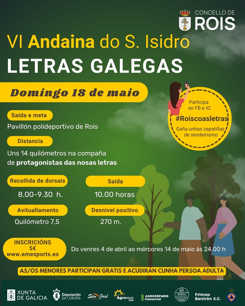 VI ANDAINA DO S. ISIDRO LETRAS GALEGAS 2025  - Inscríbete