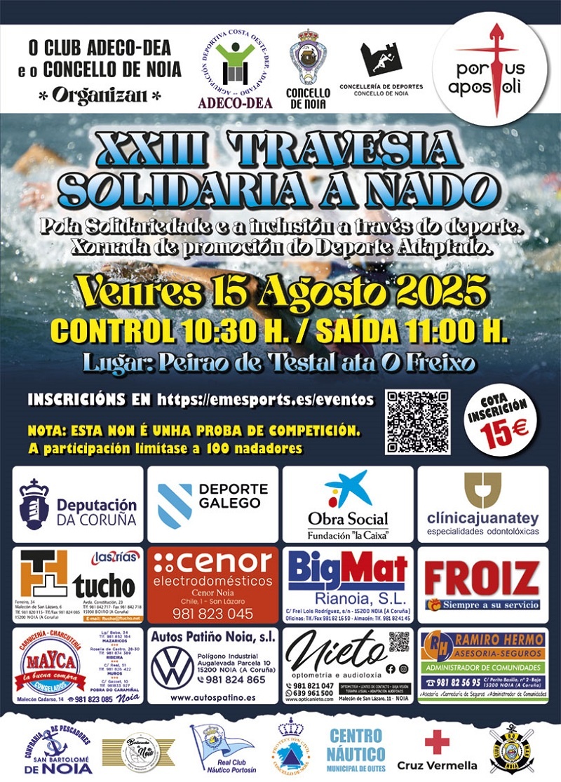 XXIII TRAVESÍA SOLIDARIA A NADO RÍA DE NOIA 2025 - Inscríbete