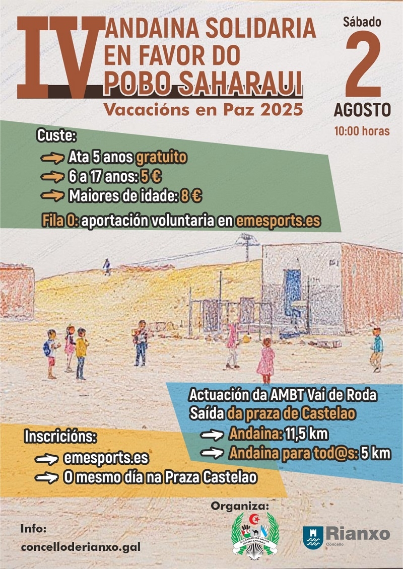 IV ANDAINA SOLIDARIA EN FAVOR DO POBO SAHARAUÍ. VACACIÓNS EN PAZ 2025 - Inscriu-te