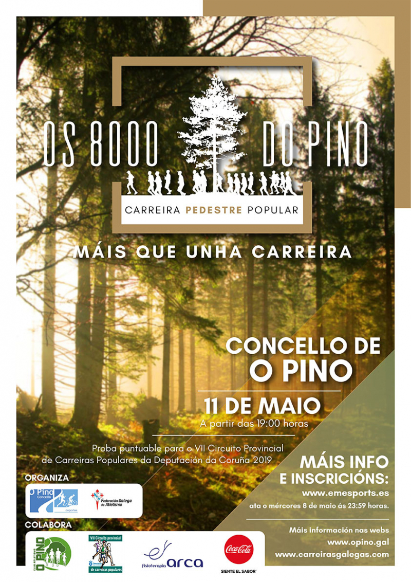XVI CARREIRA PEDESTRE POPULAR CONCELLO DE O PINO 2019 - Inscríbete