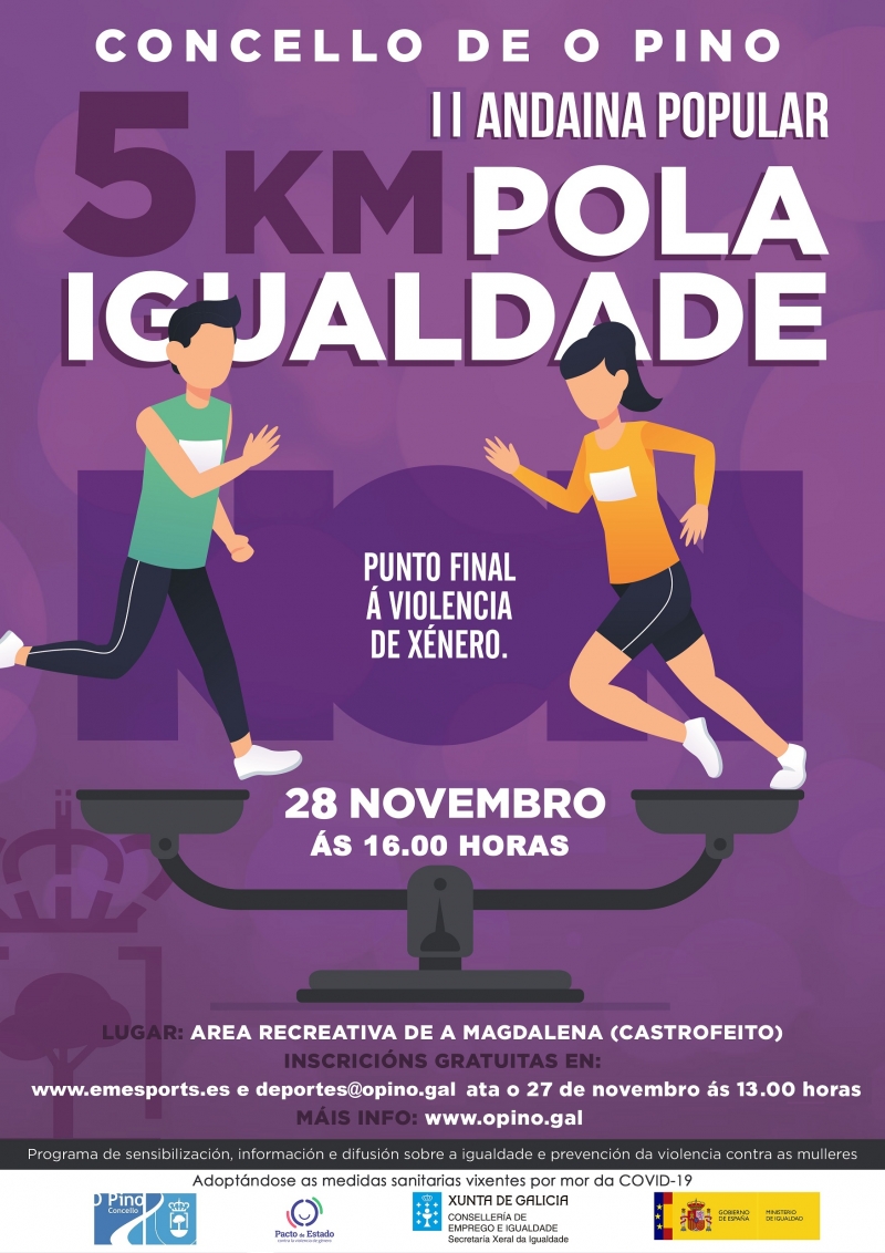II ANDAINA POPULAR 5 KM POLA IGUALDADE CONCELLO DE O PINO - Inscríbete II ANDAINA POPULAR 5 KM POLA IGUALDADE CONCELLO DE O PINO - Inscríbete