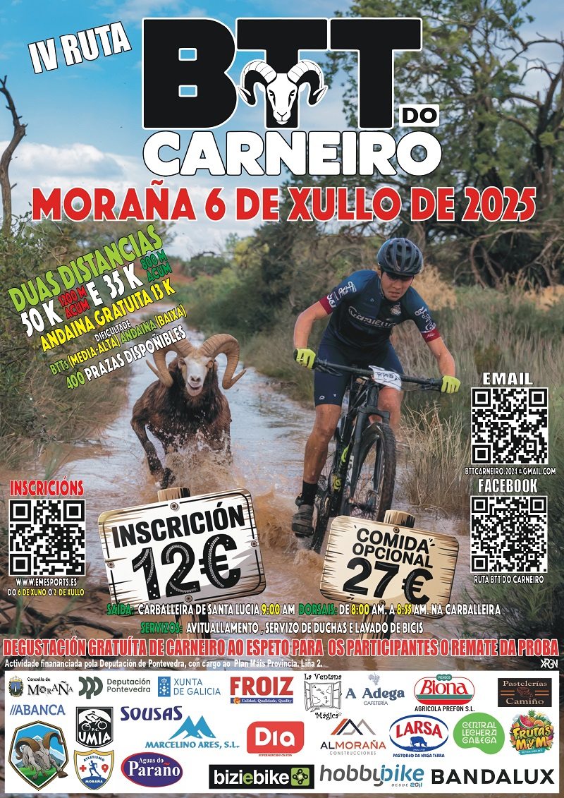 Cartel del evento IV BTT DO CARNEIRO MORAÑA 2025