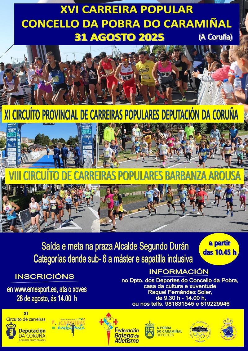 Resultados XVI CARREIRA POPULAR CONCELLO DA POBRA DO CARAMIÑAL 