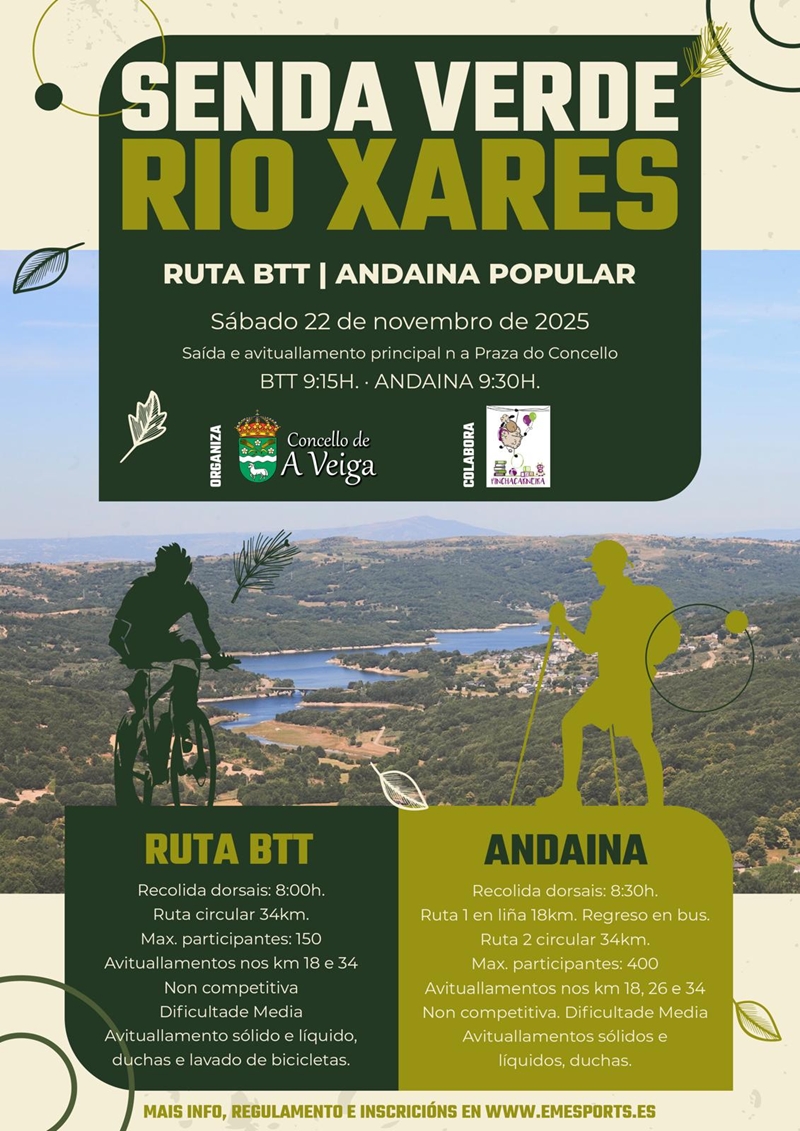 Cartel del evento I ANDAINA E BTT “SENDA VERDE DO RIO XARES”