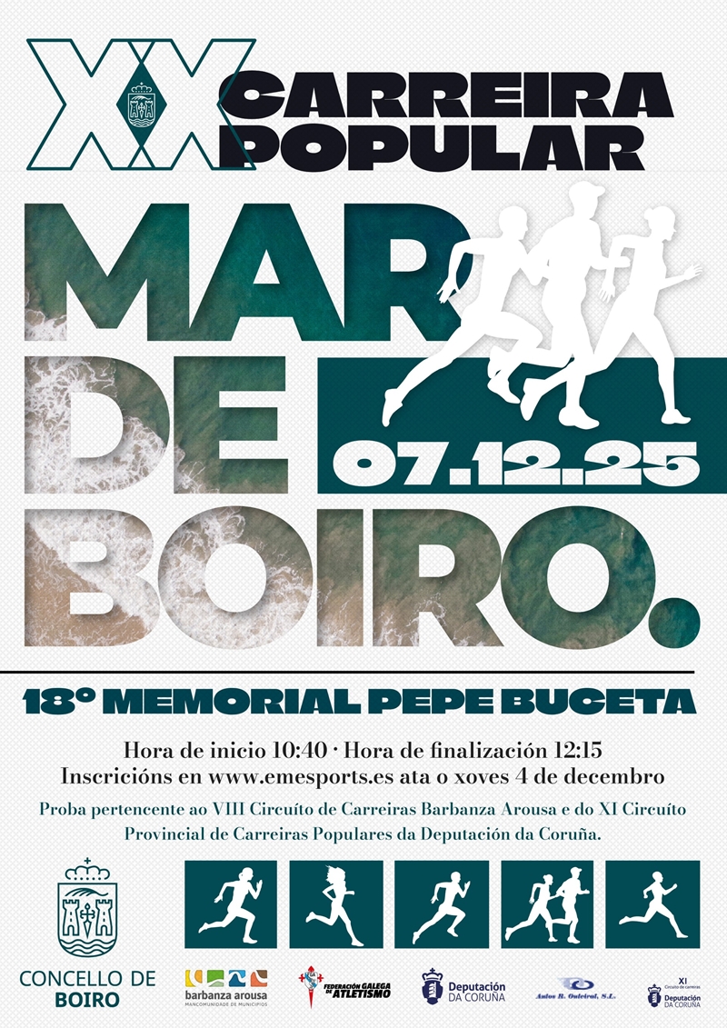 Resultados XX CARREIRA POPULAR MAR DE BOIRO. 18º MEMORIAL PEPE BUCETA 