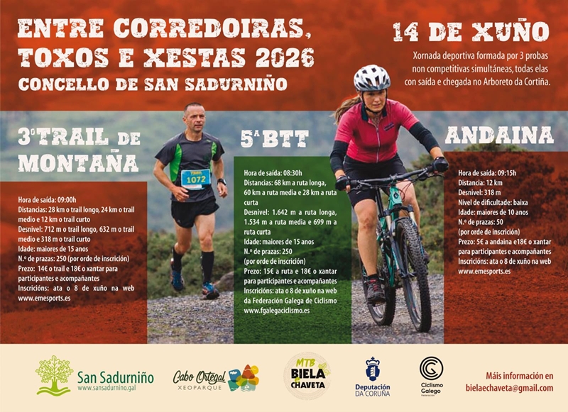 Cartel del evento ANDAINA  E 3º TRAIL DE MONTAÑA CONCELLO DE SAN SADURNIÑO