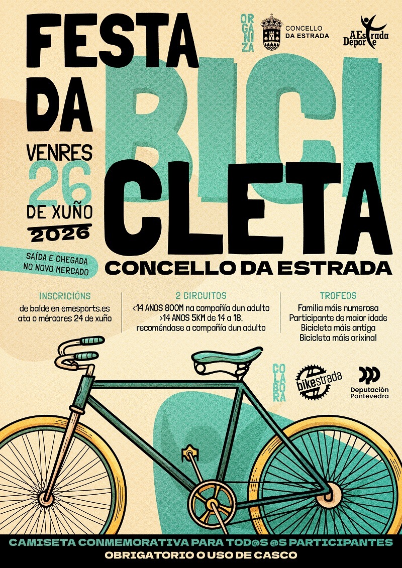 Cartel del evento FESTA DA BICICLETA CONCELLO DA ESTRADA 